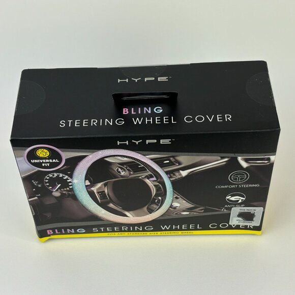 Hype iridescent Bling Steering Wheel Cover Universal Fit Anti-Slip Comfort - Picture 6 of 12
